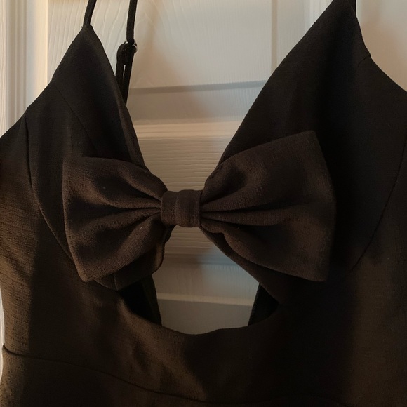 Lulu’s Better Bow-lieve it Black Skater Dress - Picture 4 of 4